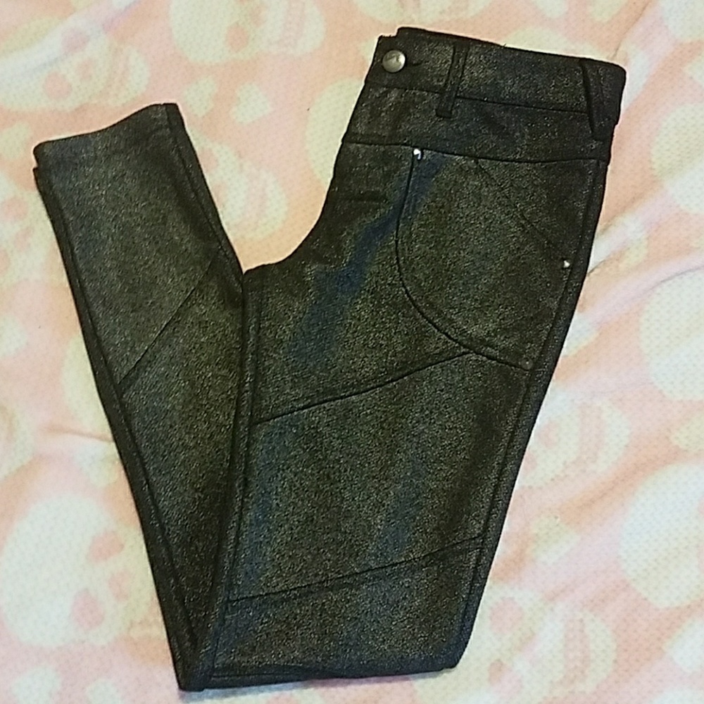 FP NWOT shimmery black skinny’s